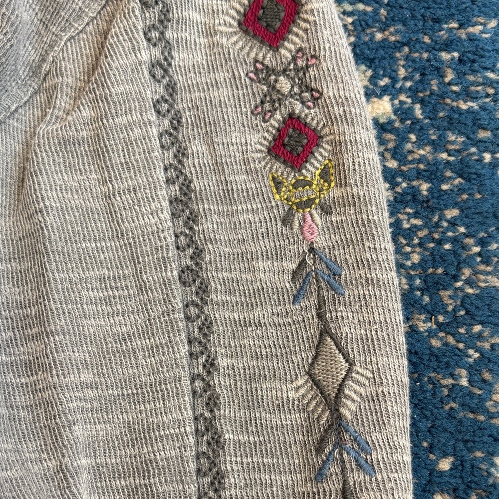 Sundance Gray Blouse with Colorful Embroidery